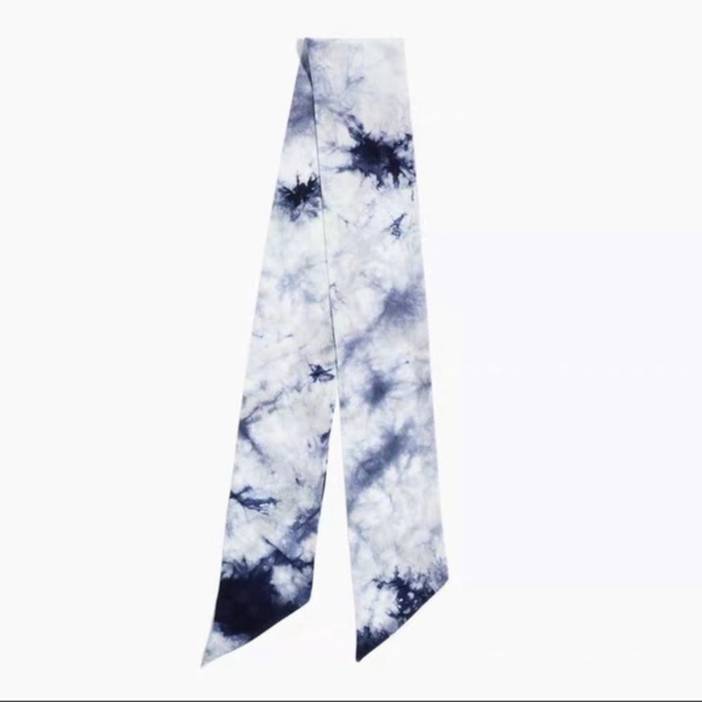 Madewell Silk Skinny Bandana White Blue